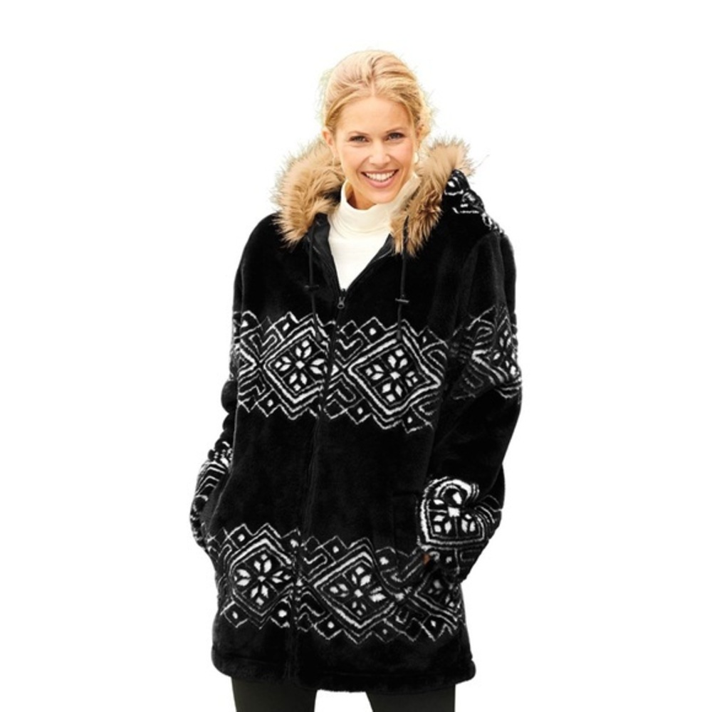 Easy Essentials Women's Black and White Jacket plus‎ size 3X